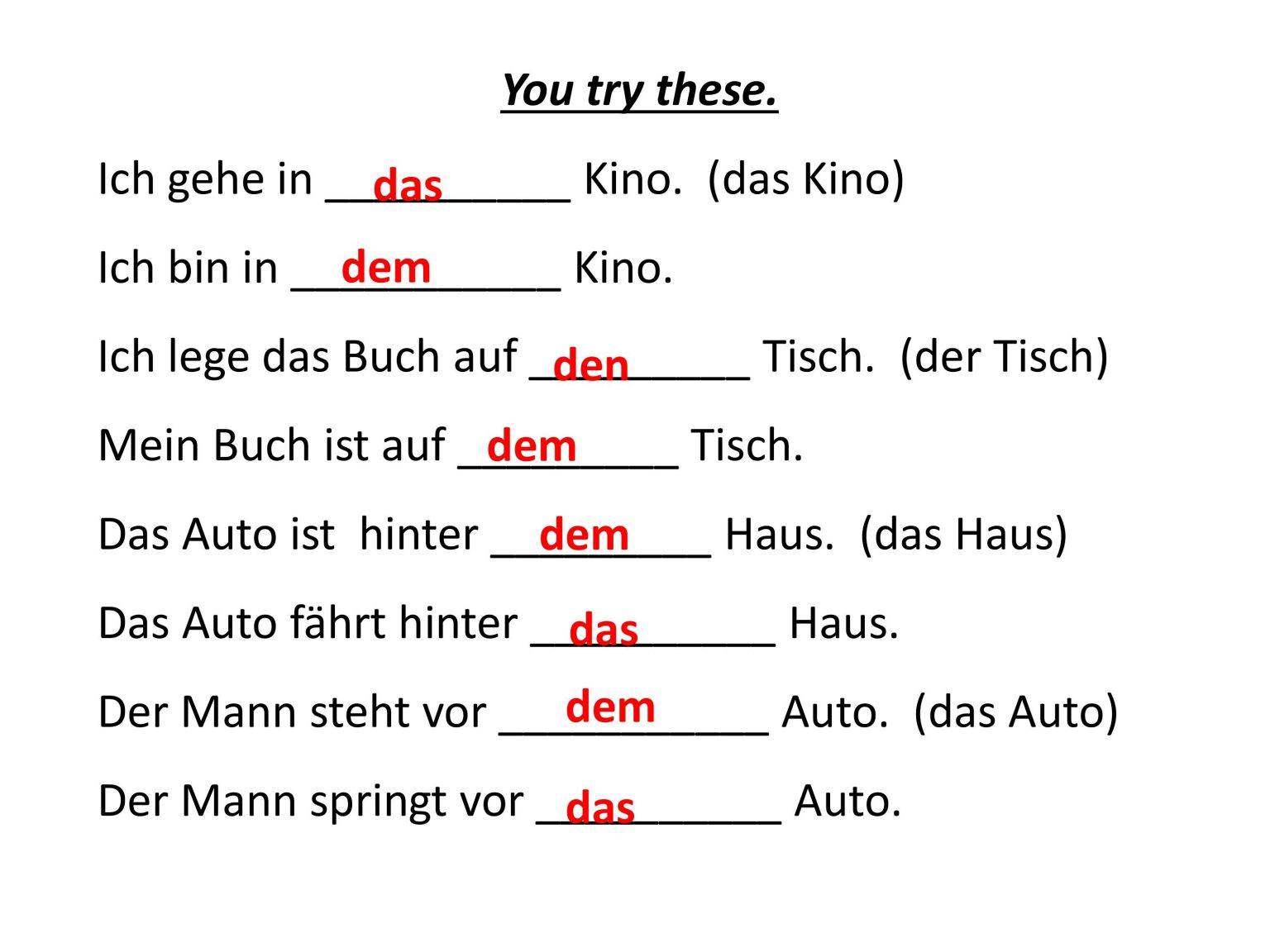 Nominativ Akkusativ Dativ | Deutsch Lernen